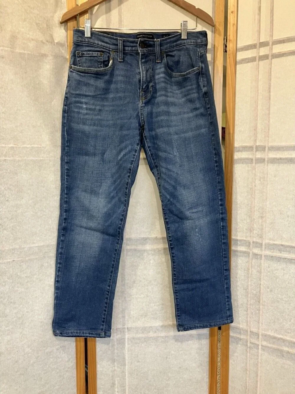 Lucky Brand 221 Straight Jeans Mens Size 32/30 (Actual 32/27) Blue Stretch Denim